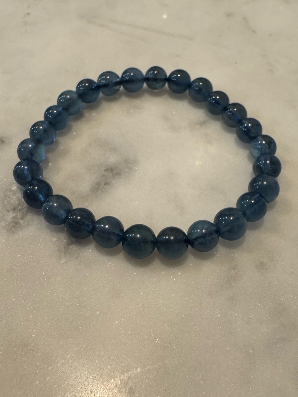 Devil Blue Aquamarine Beaded Stretch Bracelet